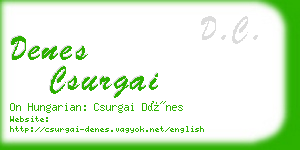 denes csurgai business card